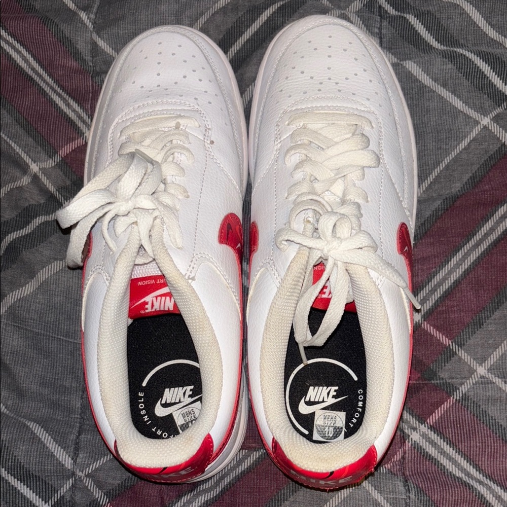 Nike White and Red Sneakers